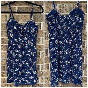 As U Wish Navy Floral Mini Dress